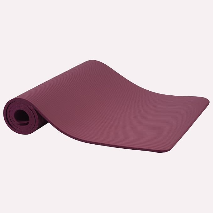 Peekabu 1 or 1/2 Inch Yoga Mat Thick Exercise Workout Mat with Extra Carry Strap Non-slip Fitness Mat Gym Pilates Mat for Stretching & Floor Home Workout Outdoor Training