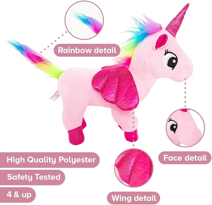 Little Jupiter Plush Pet Set w/Purse - Unicorn Stuffed Animals for Girls - Unicorn Plush - Stuffed Unicorns - Gift for Age 4-5 - 6-7 yrs (Pink Unicorn)