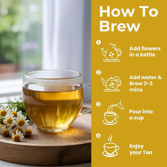 BLUE TEA - Chamomile Tea - 1.05 Oz (50+ Cups) Loose | Get a good Sleep - Relaxation - Stress Relief | Herbal Tea - Caffeine Free - Flower Based - Non-Bitter - Night Time Tea | Reusable Pet Jar