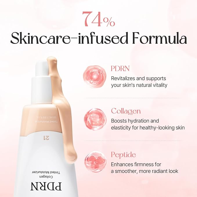 mixsoon PDRN Collagen Tinted Moisturizer - Skincare-Infused Base with Rice PDRN & Peptides, 24H Vibrant Glow & Luminous Hydration, 10 Shades 50ml / 1.69 fl.oz. Korean Glass Skin (No. 30 Melt)