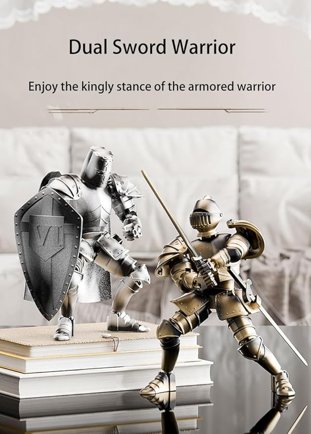 T13 Action Figure,Medieval Knight Action Figures,Dummy Lucky 13,3D Printed Robot Action Figure (Assembly Required) (Yellow)