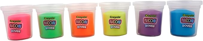 Crayola 20pk Neon Dough 20pk x 3oz – Easter Gifts, Party Favors, Fidget Toys, Sparkling Colors for Creative Play, Safe Non-Toxic Crafting, Great Classroom Fun or Non-Candy Alternative
