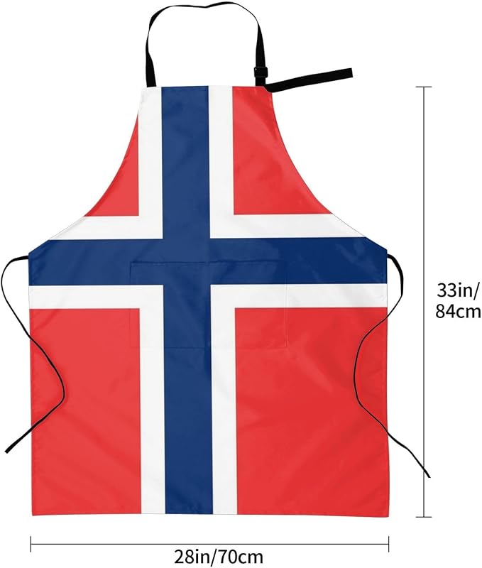 Cute Flag Kitchen Cooking Aprons for Women Men Adjustable Patriotic Flag Apron with 2 Pockets for Home Kitchen Garden