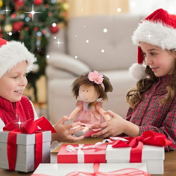 SCFBA Baby Doll with Clothes Cute Soft Rag Doll Beautiful Ragdoll Toy Handmade Rag Dolls Baby Girls Sleeping Partner Doll Xmas Gift