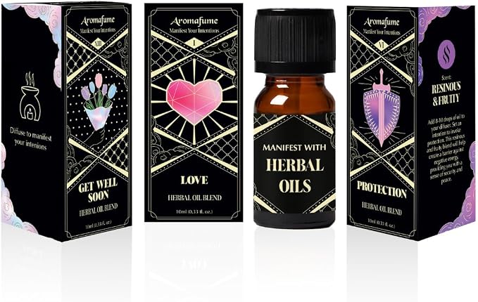 Get Well Soon, Love & Protection Oils | 3 x 10ml | Ideal for Emotional Comfort, Restorative Energy etc | Manifestation & Mindfulness