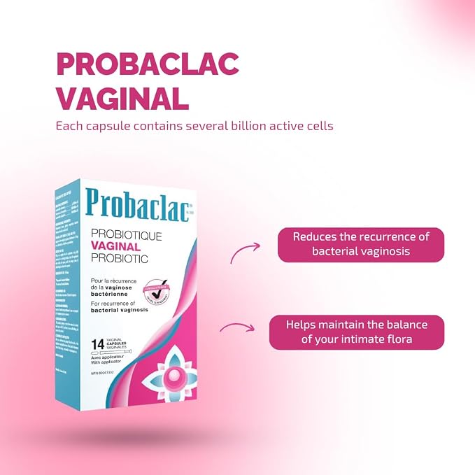 Probaclac Vaginal Probiotic for BV | Bacterial Vaginosis Formula | Clinically Approved | Reduces Recurrence of BV | Balances pH & Maintains Feminine Health | Probiotics for Women (1)