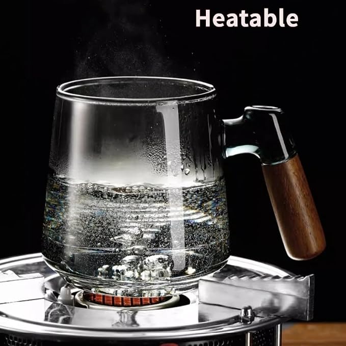 SHUWEICAO-Glass Tea Cup with Infuser and Lid, 17oz/500ml Hand-blown Borosilicate Glass Tea Mugs for Loose Leaf Tea. Gifts for Men(Classic)，FIFA World Cup First choice