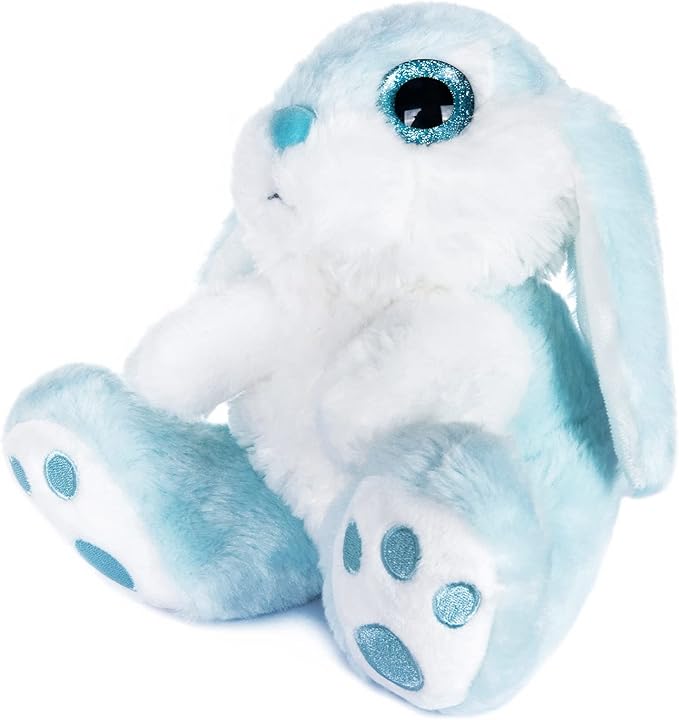 My OLi Bunny Stuffed Animal 8.5in Plush Rabbit with Floppy Ear Bedtime Friend Soft Toy Gifts for Girls Boys Kids, Blue