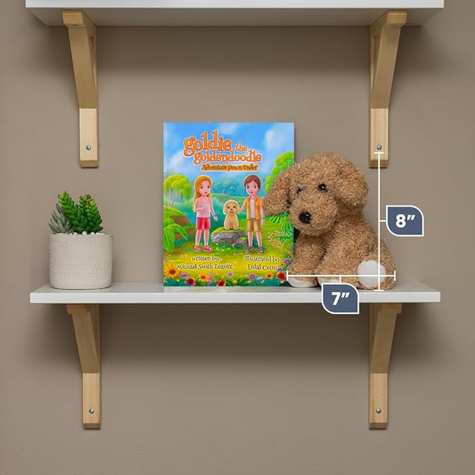 Goldie The Goldendoodle Stuffed Animal and Award Winning Children's Storybook, Storybook with Ultra Soft Golden Retriever Stuffed Animal with Storybook Set (Ages 3-8)