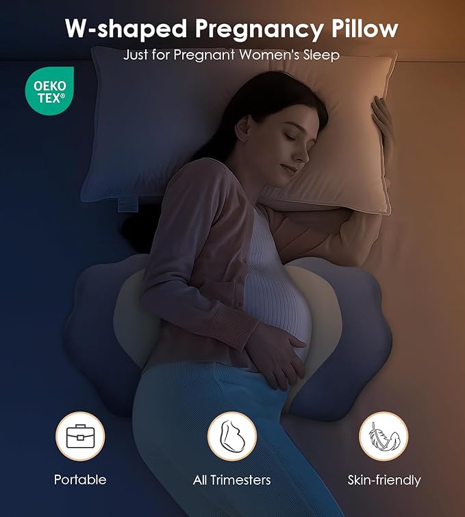 Pregnancy Pillows for Sleeping, Memory Foam Maternity Pillow Support for Back Belly HIPS, Adjustable Travel Wedge Pillow for Pregnant Women, Side Spleeping Pregnant Pillows with Velvet Cover
