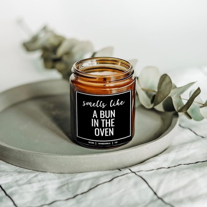You Nique Designs Pregnancy Announcement Candle for Grandparents Dad Family Uncle Aunt, 4 Oz, Pregnancy Reveal to Parents, White All Natural Soy Vegan Aromatherapy Candles (Lavender&VanillaA 4oz)