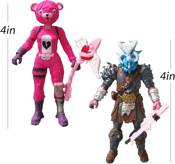 8-Piece Video Game Action Figures Set Cake Toppers,with Weapons Toy Figurines Set for Game Fans Gifts Home Decorations