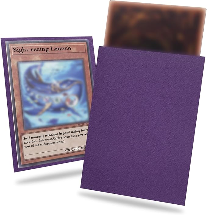 Purple Card Sleeve 200 Pack Compatible with Yu-gi-oh Card Sleeve Japanese Small Card Sleeves Photocard Sleeves 62x89mm, Back Textured Perfect Shuffling, Protect Your Japanese Sized Never Tear