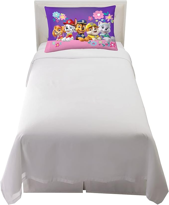 Franco Kids Bedding Super Soft Microfiber Reversible Pillowcase, 20 in x 30 in, Paw Patrol Girls