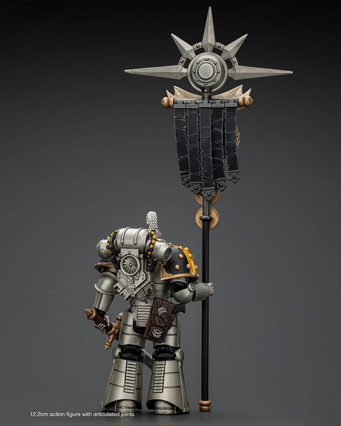 JoyToy Warhammer 40K 1:18 Action Figures, Iron Warriors Command Squad Chosen with Legion Standard, 4.96 in High