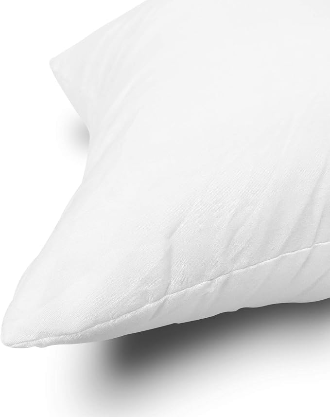 Edow Throw Pillow Insert, Lightweight Soft Polyester Down Alternative Decorative Pillow, Sham Stuffer, Machine Washable. (White, 26x26), 1 Count (Pack of 1)