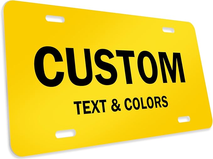 Custom License Plates, Personalized Plates for Front of Car | Vanity Plate 6x12 Inch - Size Rust-Free Metal 40 Colors by: My Sign Center, USA