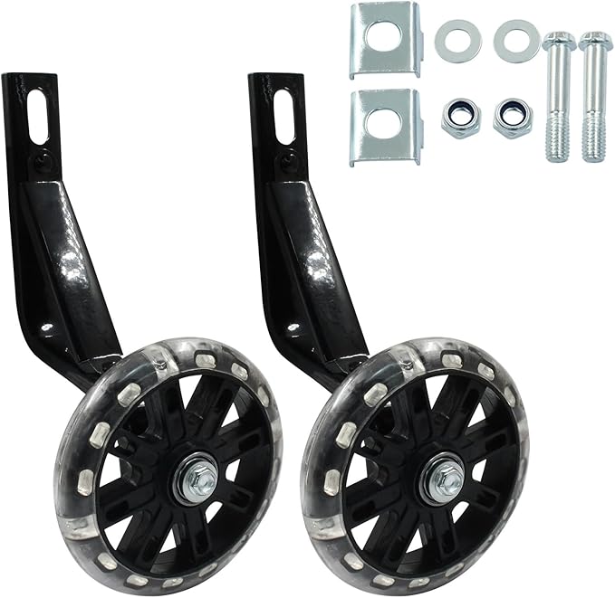Murtenze 1 Pair of Children's Bicycle Auxiliary Wheel Bicycle Accessories, Flash Silent Training Wheels for 16" Training Wheels Kids Bike Wheel