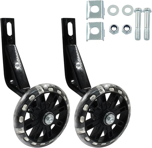 Murtenze 1 Pair of Children's Bicycle Auxiliary Wheel Bicycle Accessories, Flash Silent Training Wheels for 16" Training Wheels Kids Bike Wheel