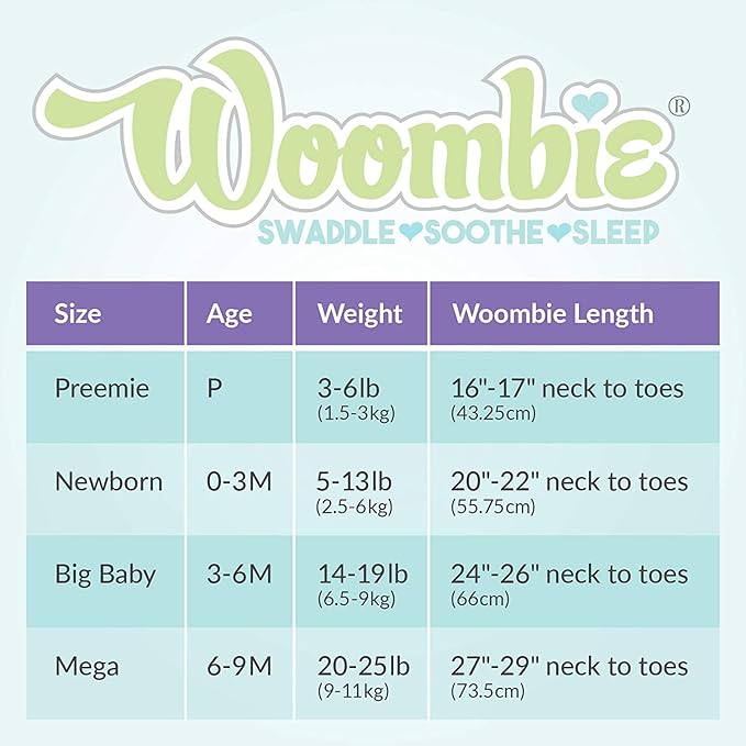 Woombie Convertible Unvented Nursery Swaddling Blankets, Mint O's, 14-19 Pounds
