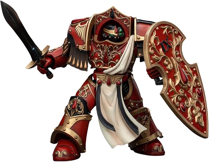 JOYTOY Warhammer The Horus Heresy 1/18 Action Figure Blood Angels Crimson Paladins Squad Crimson Paladin with Iliastus Assault Cannon Collection Model