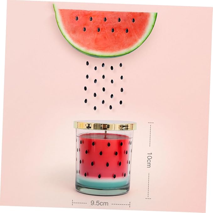 Fruit Shaped Smokeless Watermelon Scented Candle with Natural Essential Oils Handmade Aromatherapy Candle for Home and Office Décor