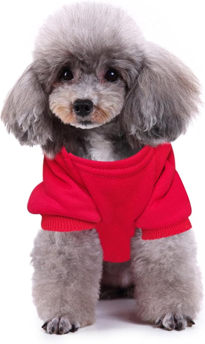 Jecikelon Winter Dog Hoodie Sweatshirts Warm Clothes for Small Dogs Chihuahua Coat Puppy Clothing Cat Custume (Small, Y01-Red)