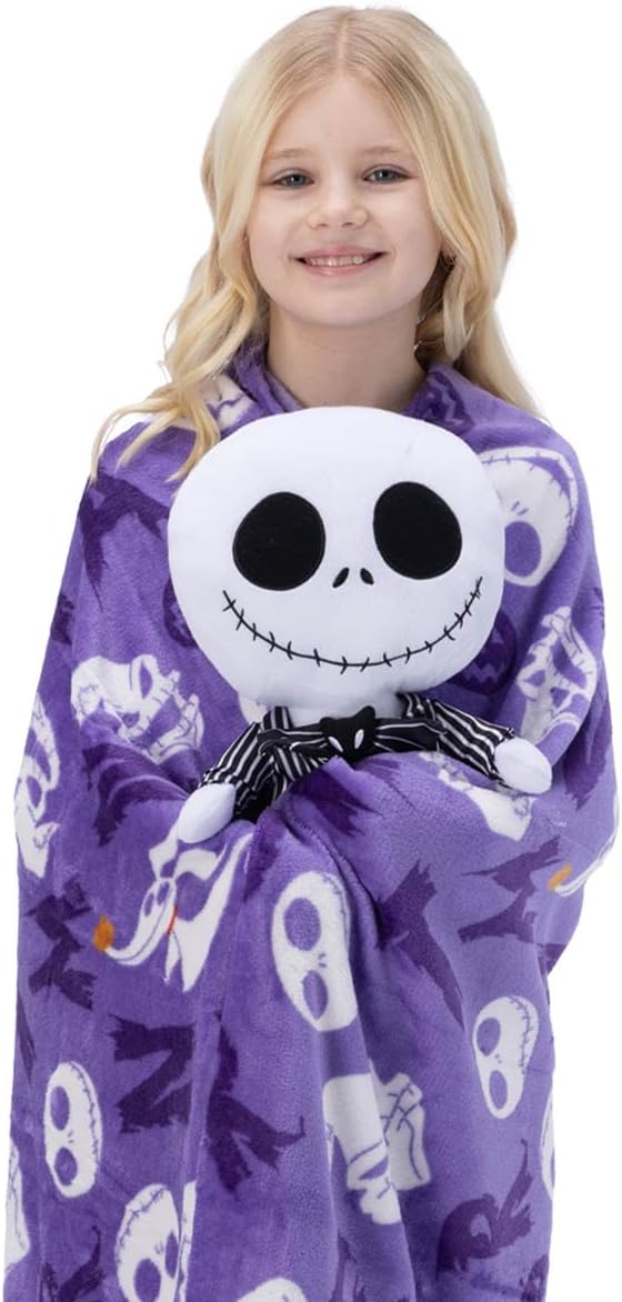 Northwest Character Hugger Pillow & Silk Touch Throw Blanket Set, 40" x 50", Nightmare Before Christmas - Nightmare Friends