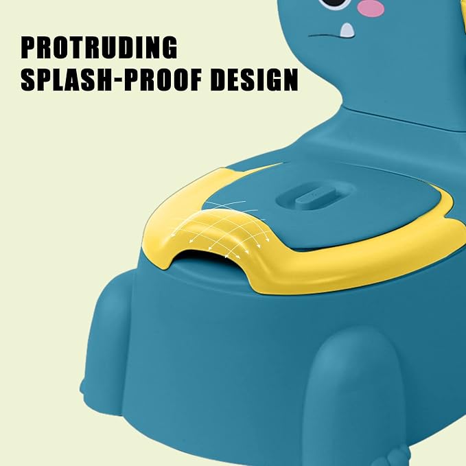 Potty Training Toilet, Dinosaur Potty Training Toilet Seat, Separated Dinosaur Training Potty for Toddlers with Non-Slip Rubber Mat Backrest, Portable Potty Chair for Boys and Girls Travel