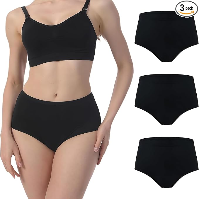Incontinence Underwear for Women Leak Proof & Washable 3-Pack 3XL | 6-layer absorbency 60ml, cotton-rich & breathable. Reusable, postpartum, bladder control, daily protection briefs 3 pack
