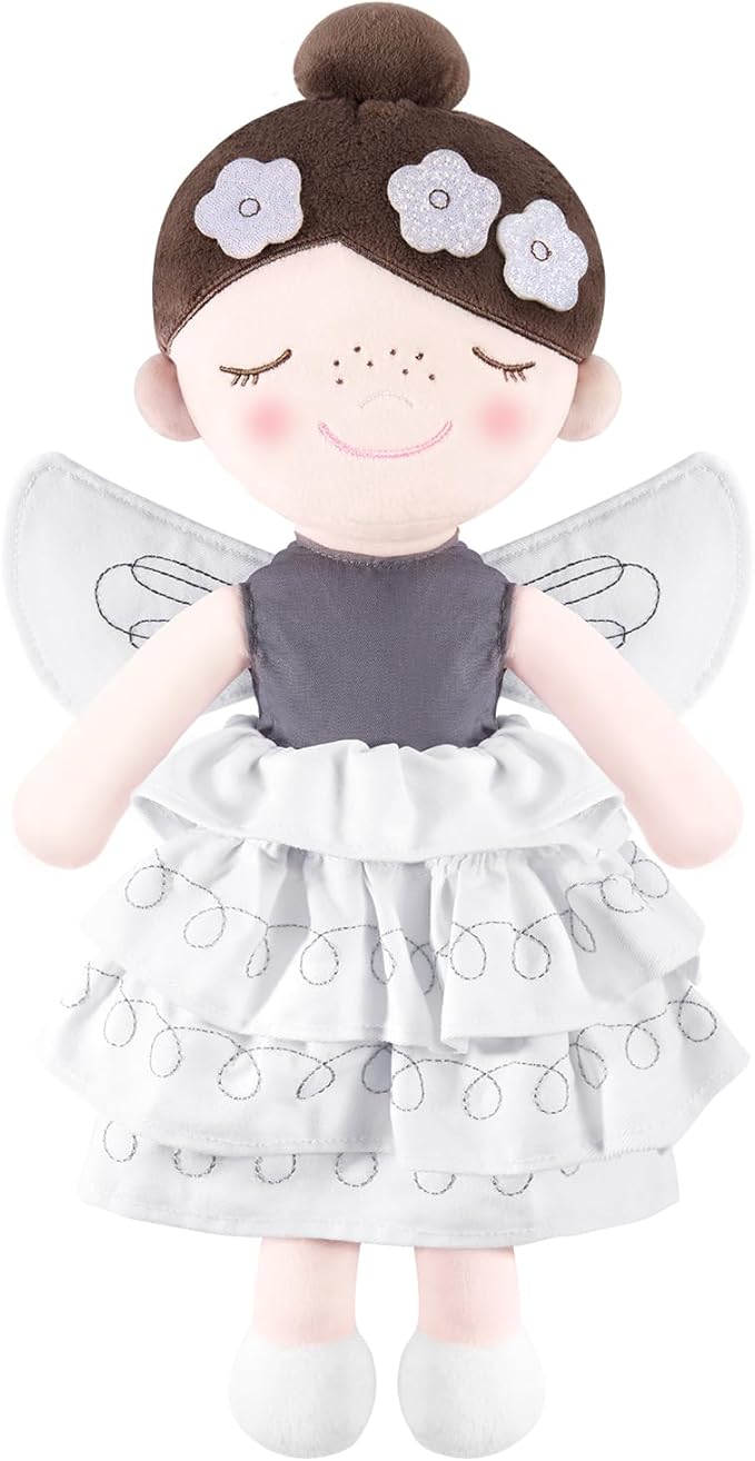 Soft Baby Doll Toys (16'') for Girls, My First Baby Rag Dolls for 1 Year Old Girl Birthday Gift Plush Doll Toys Machine Washable Baby Doll for Toddler Kids Infants - Flower Princess