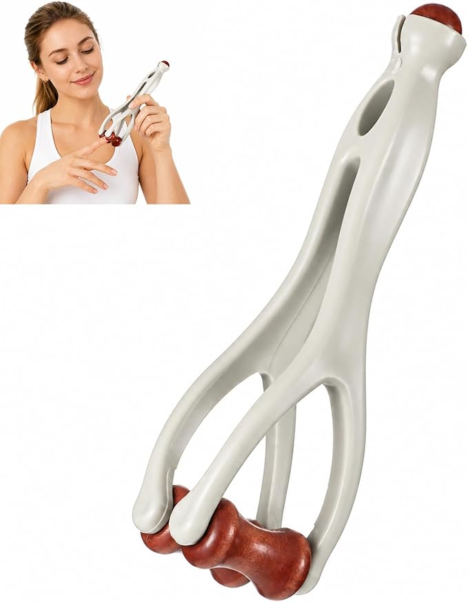 2-in-1 Jade Roller Finger Massager Hand Massager for Fatigue, Arthritis and Carpal Tunnel Relief Dual-Sided Finger Massage Roller Therapy Tool for Hand, Wrist, Palm Pain Fit Seniors Men Women