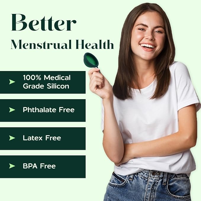 SHORDY Reusable Menstrual Disc Set of 2 (Small & Large), 100% Medical-Grade Silicone, Flexible & Leak-Free Period Disc, Eco Friendly Feminine Hygiene & Care | Tampons, Pads & Cups Alternative (Green)