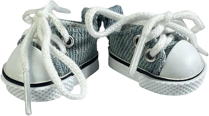 17cm Dolls Shoes, Lace-Up Canvas Sneakers Mini Shoes for 17cm Dolls, Fingerboard Shoes, Mini Finger Shoes, Clothing Accessory for 6.7in Dolls (1 Pair of Blue)
