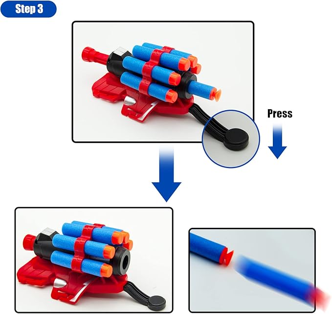 2 Sets Spider Web Shooters for Kids Easter Decorations Basket Stuffers Cosplay Launcher Gloves with Wrist Toy Set Hero Webs Shooter for Kids