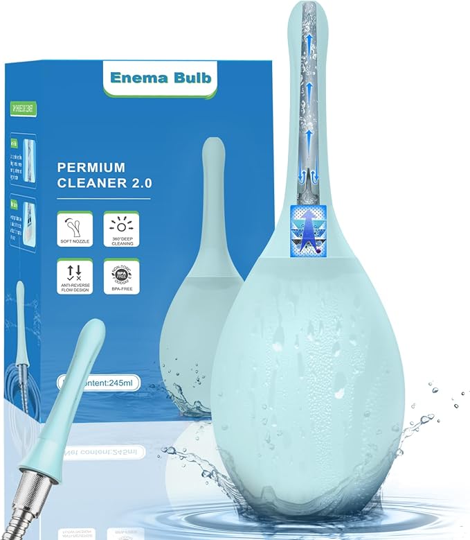 Douche for Men, Douche with 7 Water Outlets & Anti-Backflow Valve, Portable Shower Douche Rinse Kit Cleaning Device(Green)