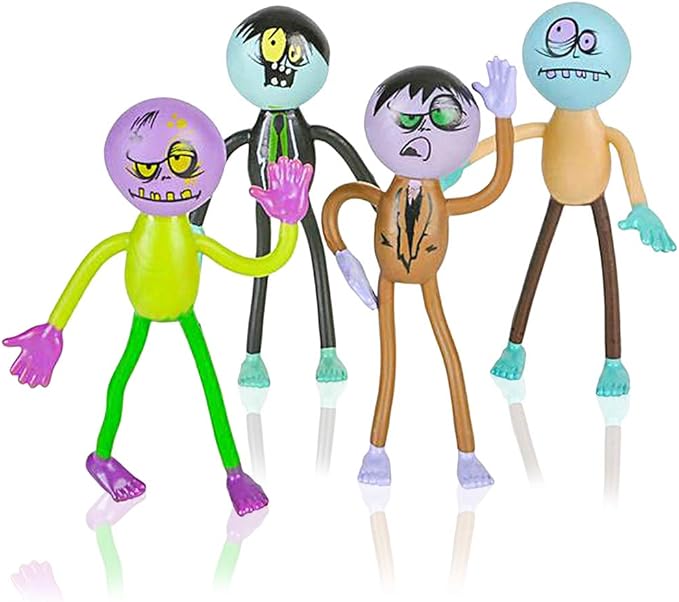 ArtCreativity Bendable Zombie Toys for Kids - Pack of 12, 3.75” Halloween Figurines with Bendable Arms & Legs - Party Favors, Trick-or-Treat Goodie Bag Fillers, Classroom Rewards & Spooky Décor