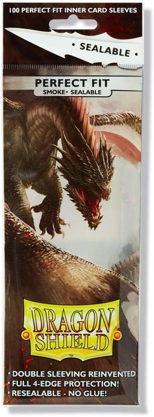 Dragon Shield - Standard Perfect Fit Sealable Sleeves (100 Sleeves) - Smoke
