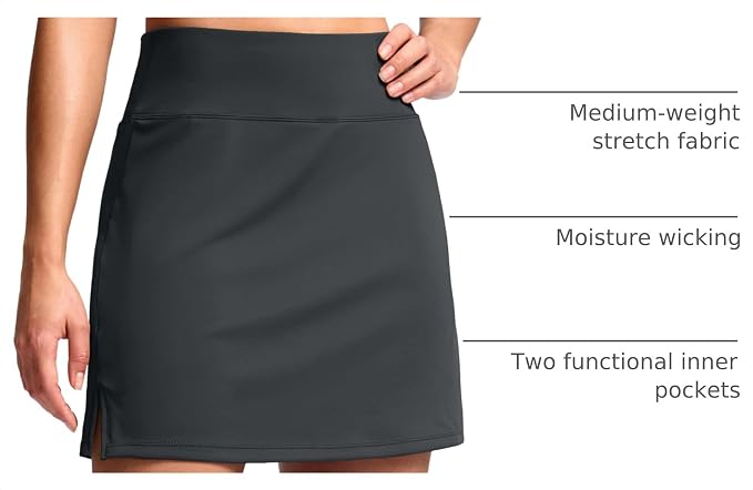 16" Skorts with 2 Pockets | Side Slits, High Waisted, A Line, Casual, Pickleball, Athletic, Golf, Tennis Skirt, for Women