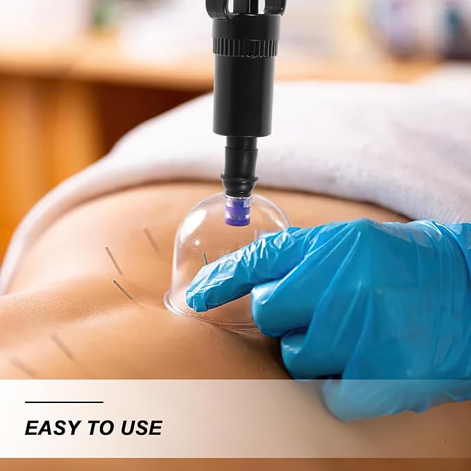 NOLITOY Cupping Device Hand Pump Vacuum Cupping Pump Vacuum Cupping Tool Handheld Handle Black, 18.00X6.00X3.50CM