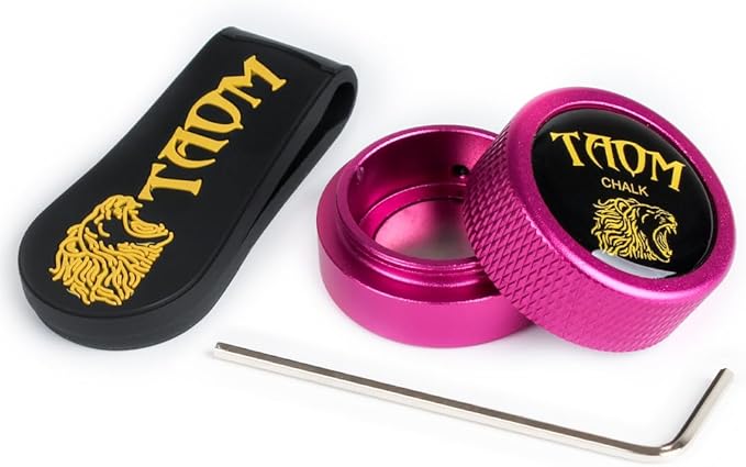 TAOM Pool Chalk Holder Round Shaped Practical Tool Billiards Accessories Magnetic Mini Chalk Tip Case Container Round Box Billiards