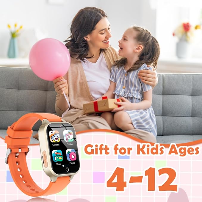 Kids Games Watch, with 26 Puzzle Games, Touch Screen, HD Camera, Alarm Clock, Toys for Ages 3-12 Years Old.Birthday Gift for Boys Girls (Orange)