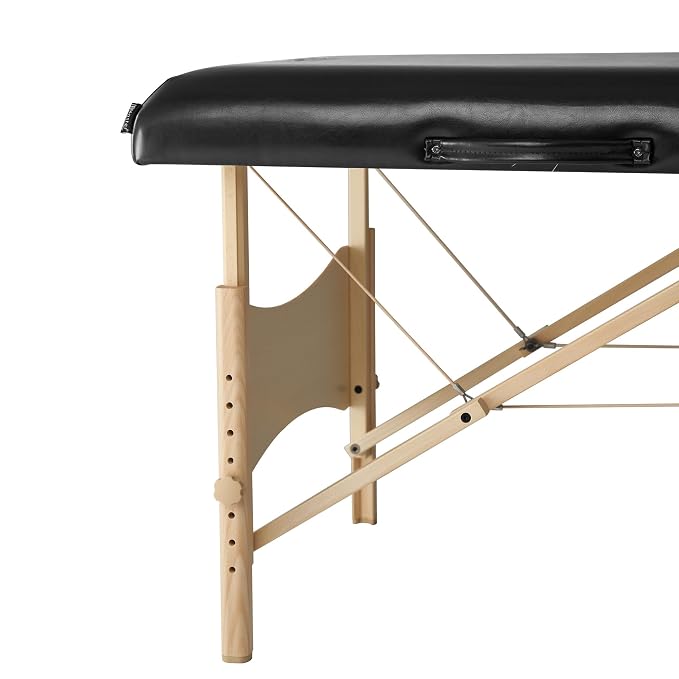 Master Massage 30 Inch Balboa Pro Portable Massage Table Package, Salon Beauty and Lash Bed-Wooden Folding and Foldable Tattoo Table-Black