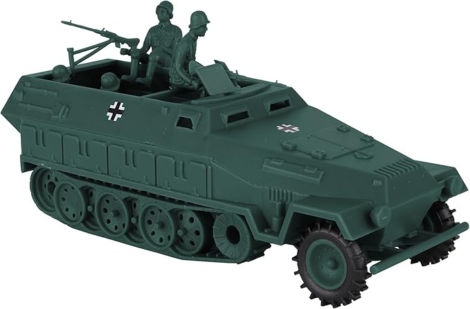 BMC CTS WW2 German Hanomag Halftrack - 5pc Forest-Green Plastic Army Men Vehicle