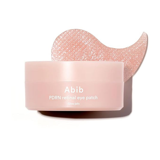 Abib PDRN Retinal Eye Patches for Rejuvenating & Puffy Eyes with Glow Jelly, Niacinamide, 60 Count, Korean Skin Care