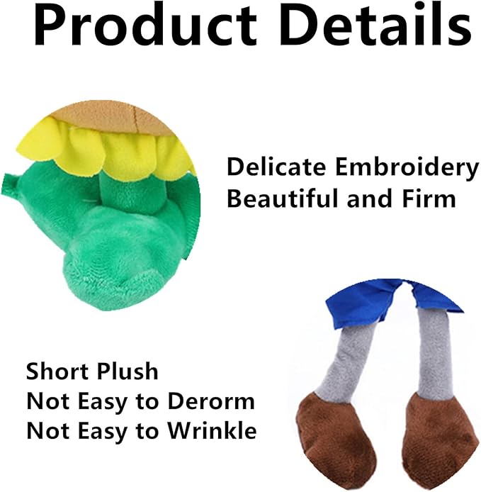 JHESAO 3 PCS Plants and Zombies PVZ Plush Plants Zombies Sets Toy, 1 2 Stuffed Soft Doll PVZ Plush Figure Doll New