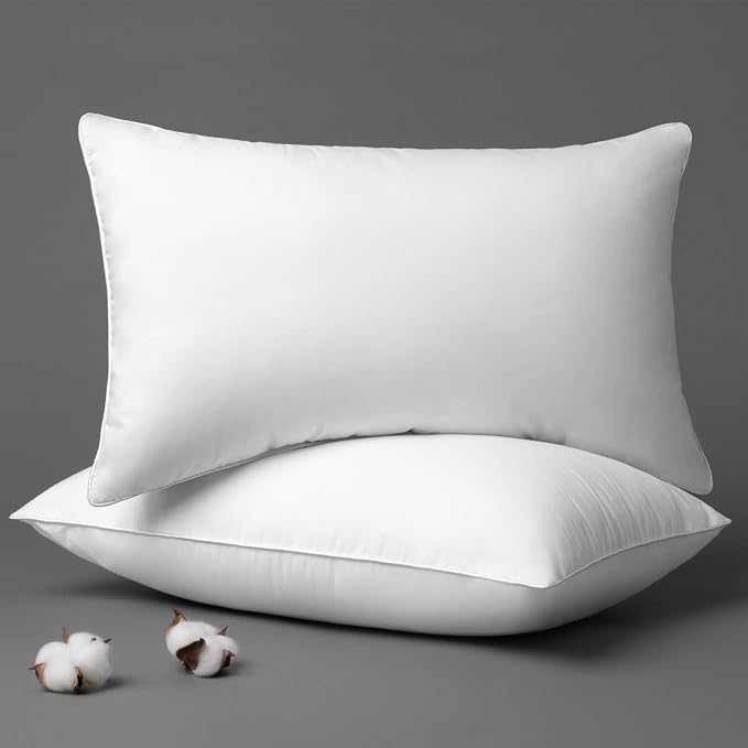 Phantoscope Throw Pillow Insert with 100% Cotton Cover, 12x20 Inch, 2 Pack | Soft Supportive Throw Pillows for Couch Bed, Hypoallergenic Breathable Pillows Inerts, Lumbar Decorative Cushion Sham Stuffer