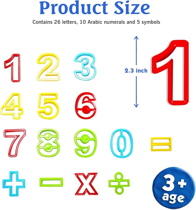 Numbers Dough Cutter Kit, Assorted Colors