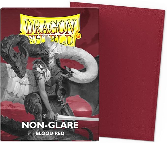 Dragon Shield | Standard Size Card Matte Sleeves | 100 CT - Non Glare Smooth & Tough Premium TCG Sleeves | Compatible with Pokemon, Flesh & Blood, One Piece & Magic the Gathering | Blood Red