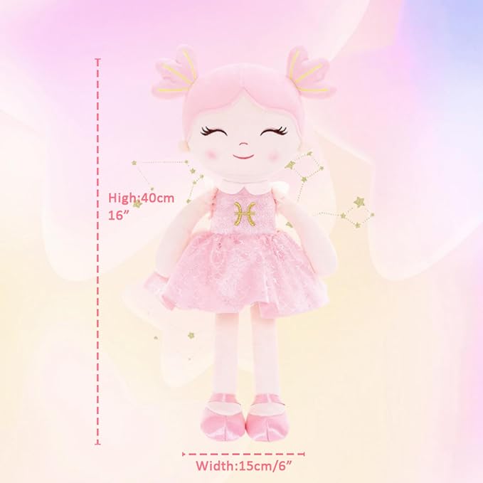 Baby Girl Gifts Plush Dolls Constellations Zodiac Doll Birthday Gift 17 inches Pisces